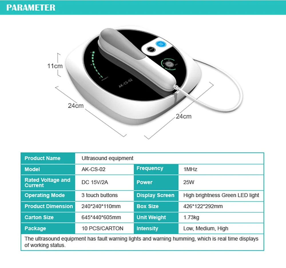 Ultrasound Physiotherapy Device for Muscle & Joint Pain Relief