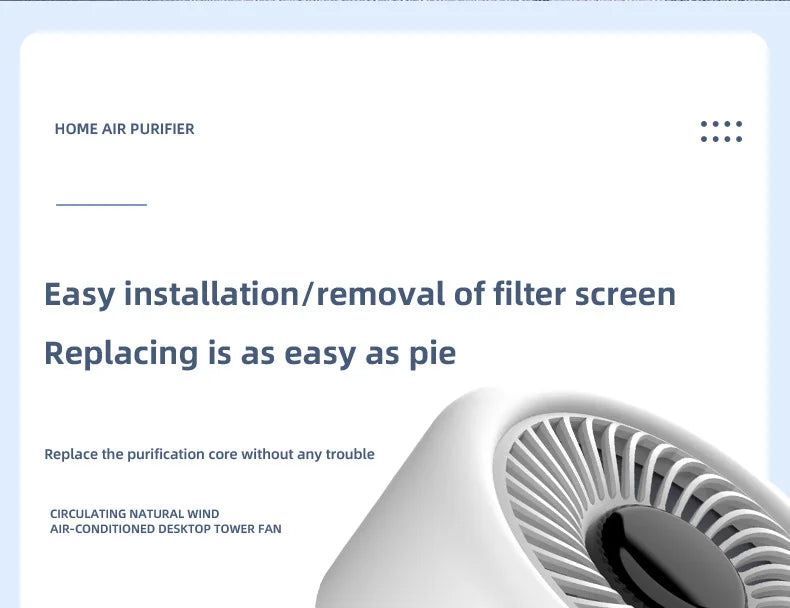 TINSOL Mini Air Purifier - HEPA Filter & Negative Ion Technology