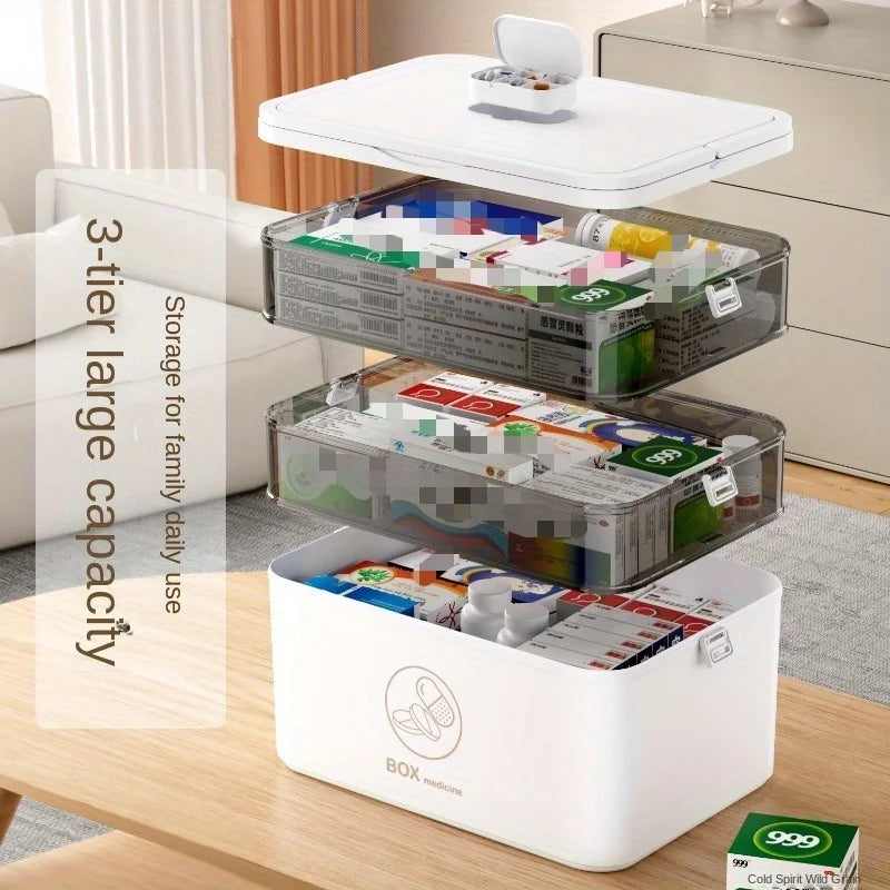 Compact 3-Tier Medicine Cabinet | Family Emergency Storage | Leak-Resistant Organizer