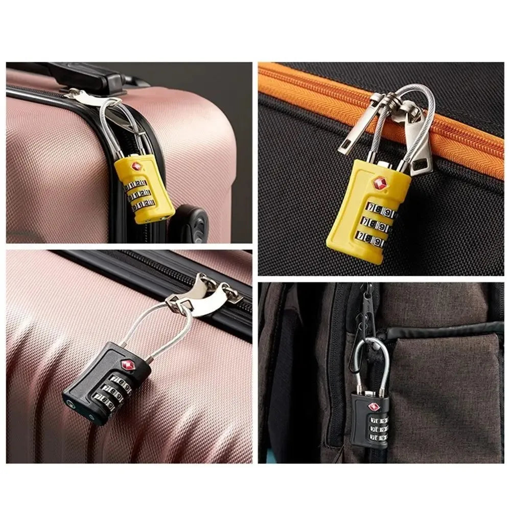 TSA Approved Luggage Locks 4-Pack - 3-Digit Combination Travel Security