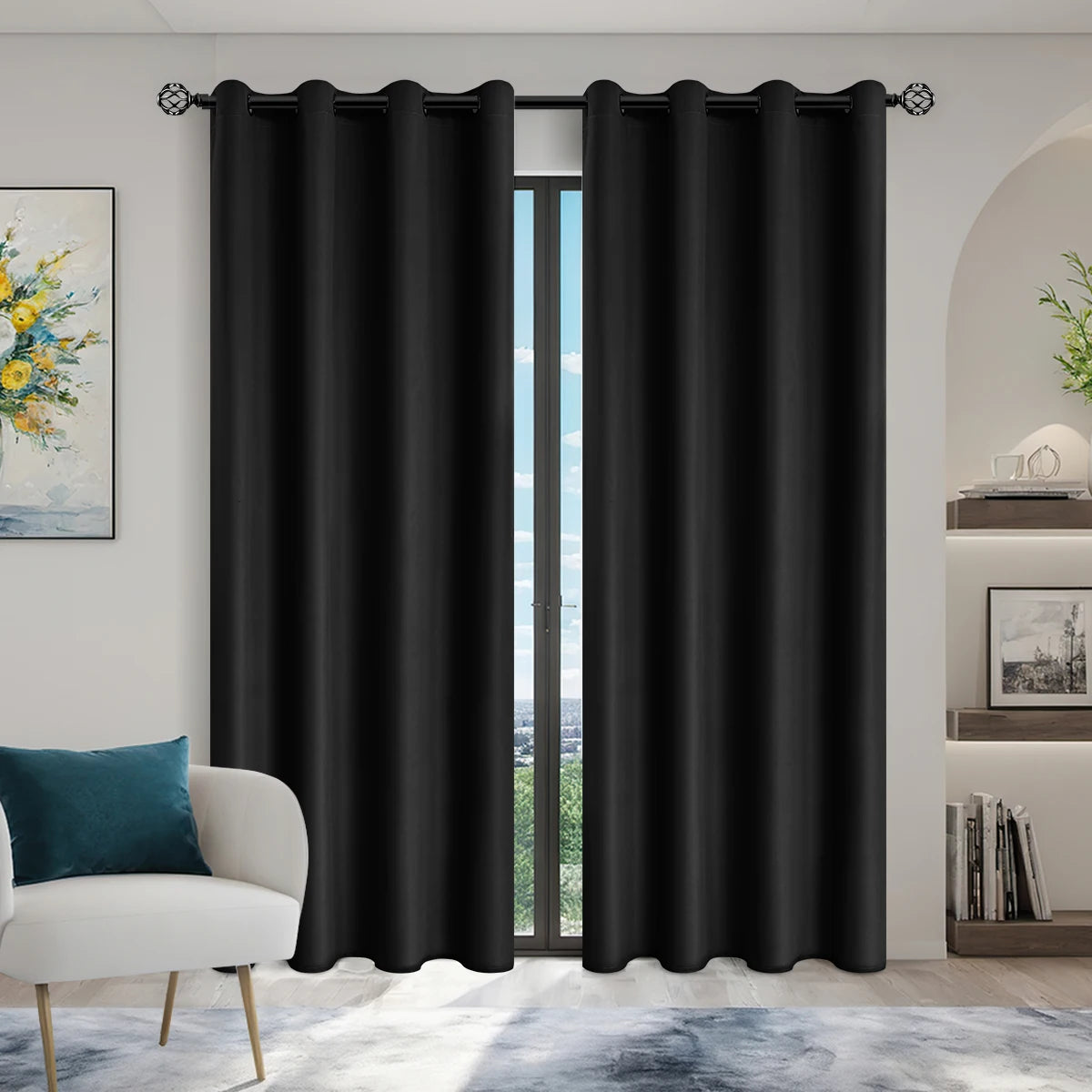100% Blackout Curtains for Bedroom & Living Room - Full Shading & Sun Protection