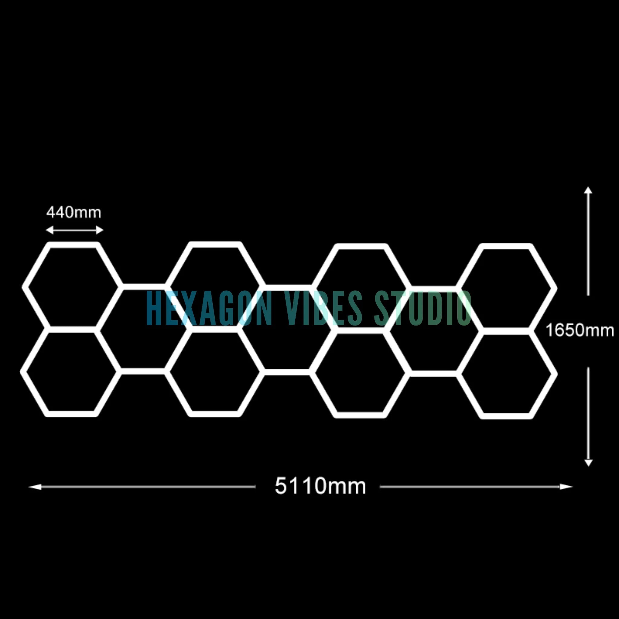 Garage Hexagon LED Light 50000H 6500K Ultra Bright