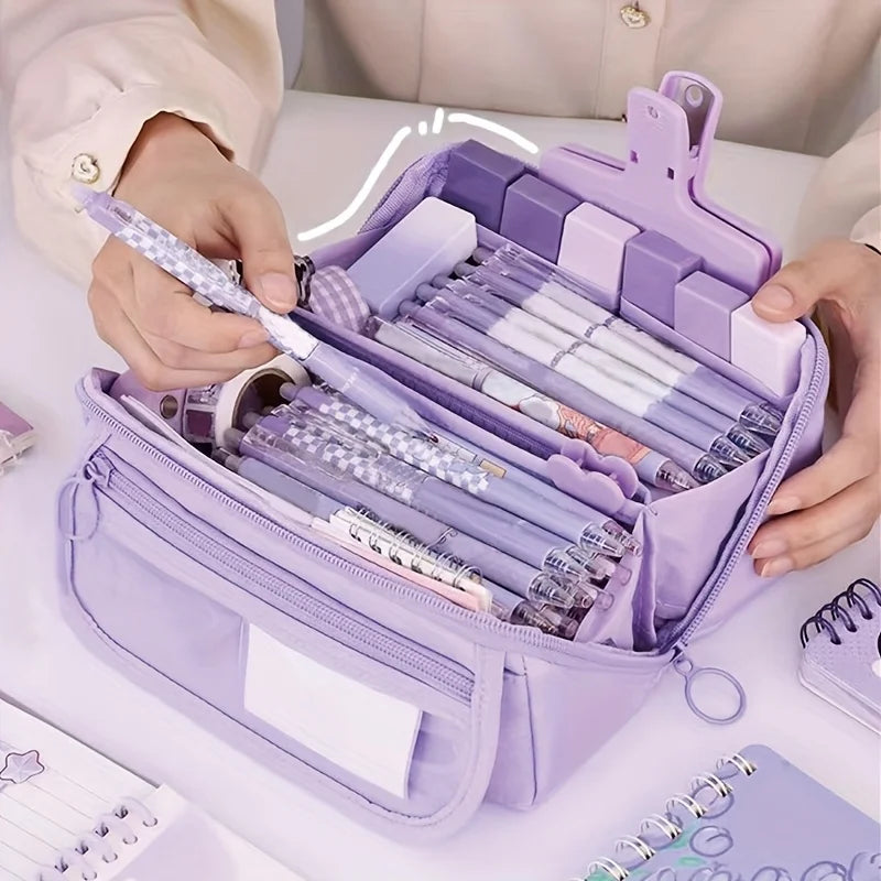 Large Capacity Multifunctional Pencil Case & Desktop Organizer for Kids