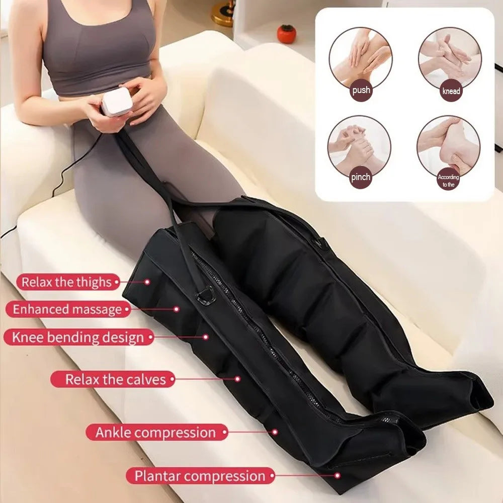 JinKairui Electric Pneumatic Leg Massager for Deep Thigh, Calf & Foot Relaxation with Remote Control