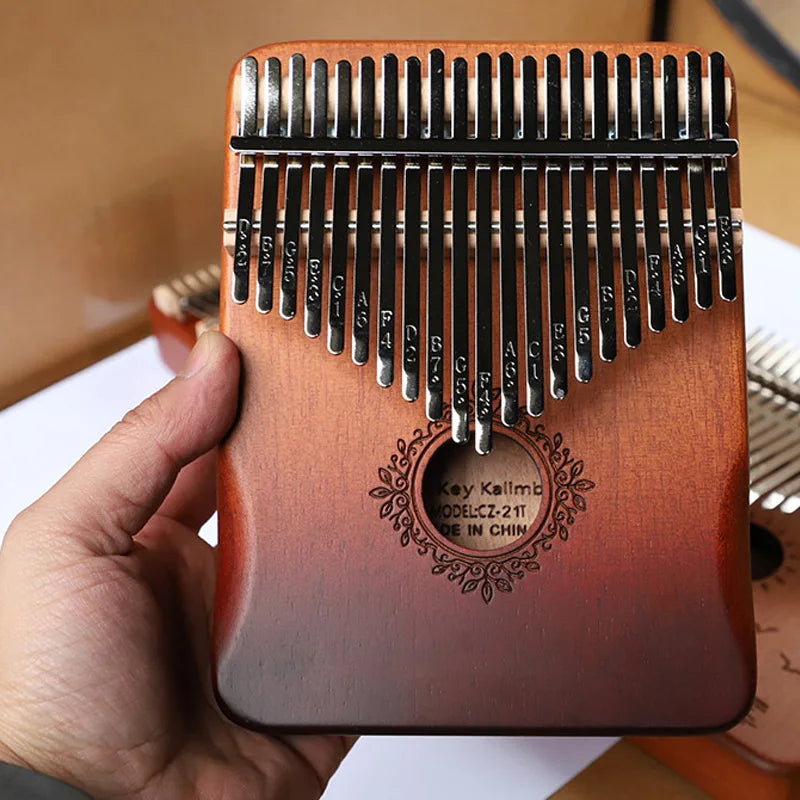 21 Key Mahogany Kalimba - Portable Thumb Piano for Beginners