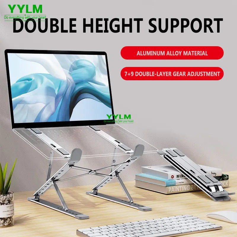 YYLMONE N8 Aluminum Ergonomic Laptop Stand - Portable & Adjustable