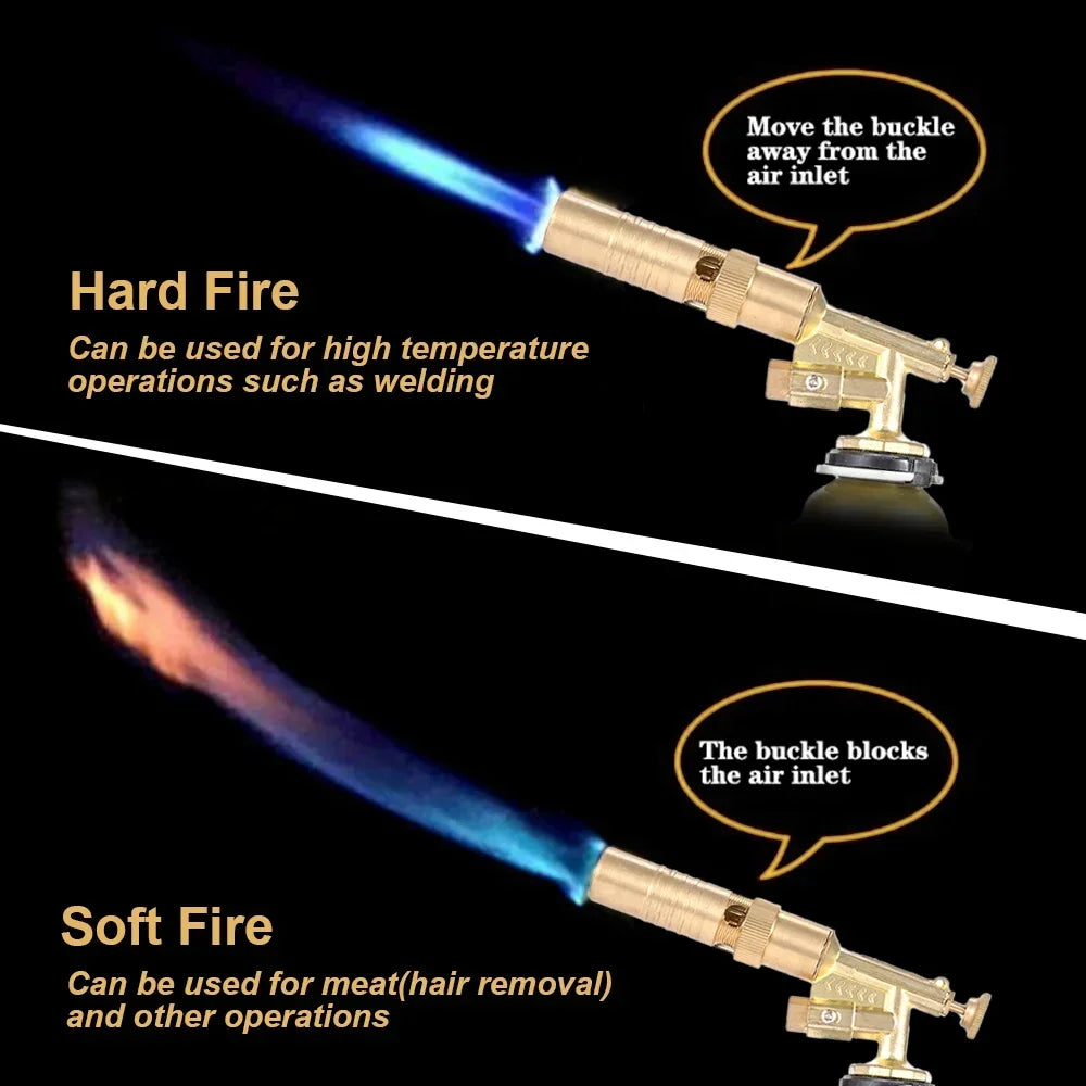Pure Copper Auto Ignition Welding Torch Gas Burner - Brazing, Cooking & BBQ Flame Gun