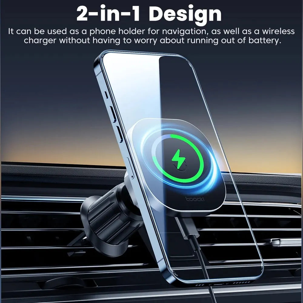 Toocki Magnetic Car Wireless Charger Phone Holder - Air Vent Mount