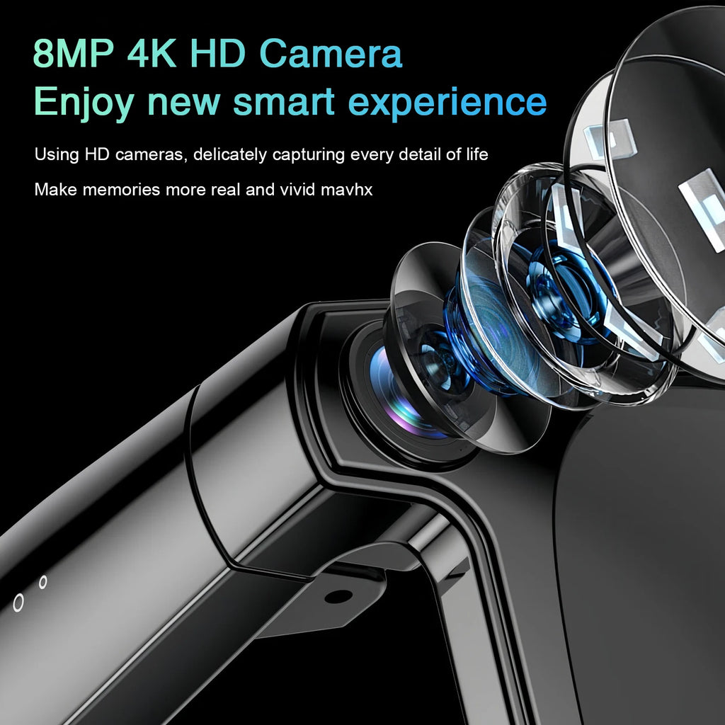 GUHUAVMI 800W HD Camera Glasses for Men - Hands-Free Translator & Video