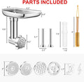 Vabena Metal Food Grinder & Sausage Stuffer for KitchenAid & Cuisinart Mixers