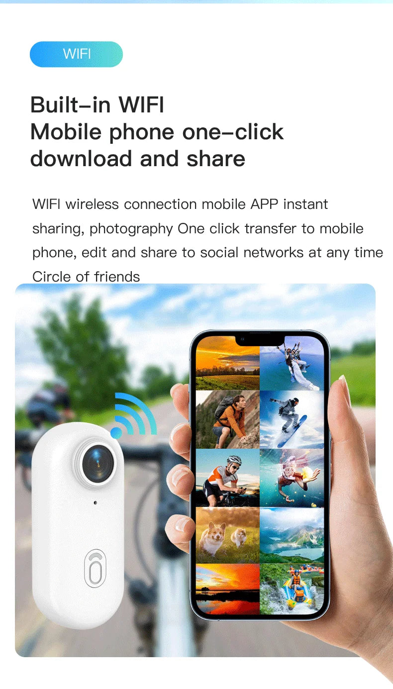 4K Mini WiFi Magnetic POV Action Camera - Waterproof Sport Vlogging Recorder