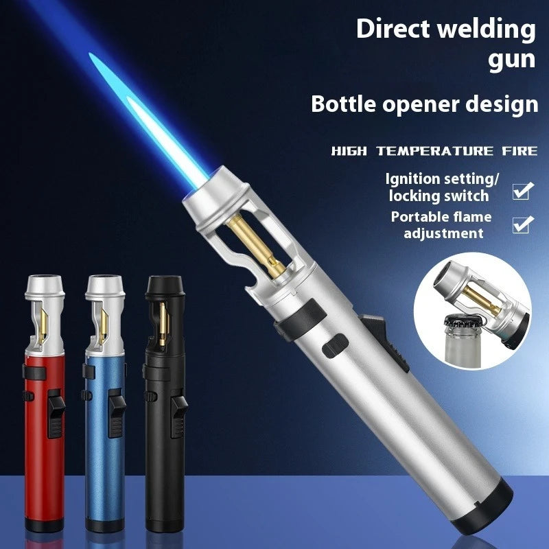 Powerful Metal Gas Lighter - Windproof Torch for Kitchen, BBQ & Cigars