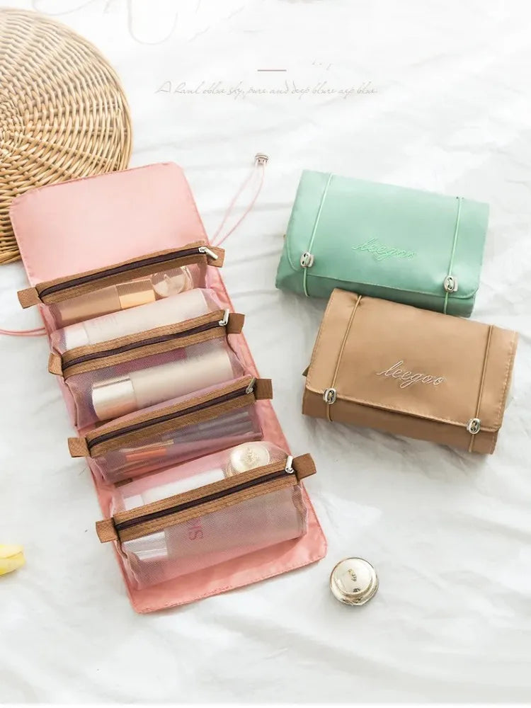 4-in-1 Detachable Travel Cosmetic Bag – Large Capacity Makeup & Toiletry Organizer