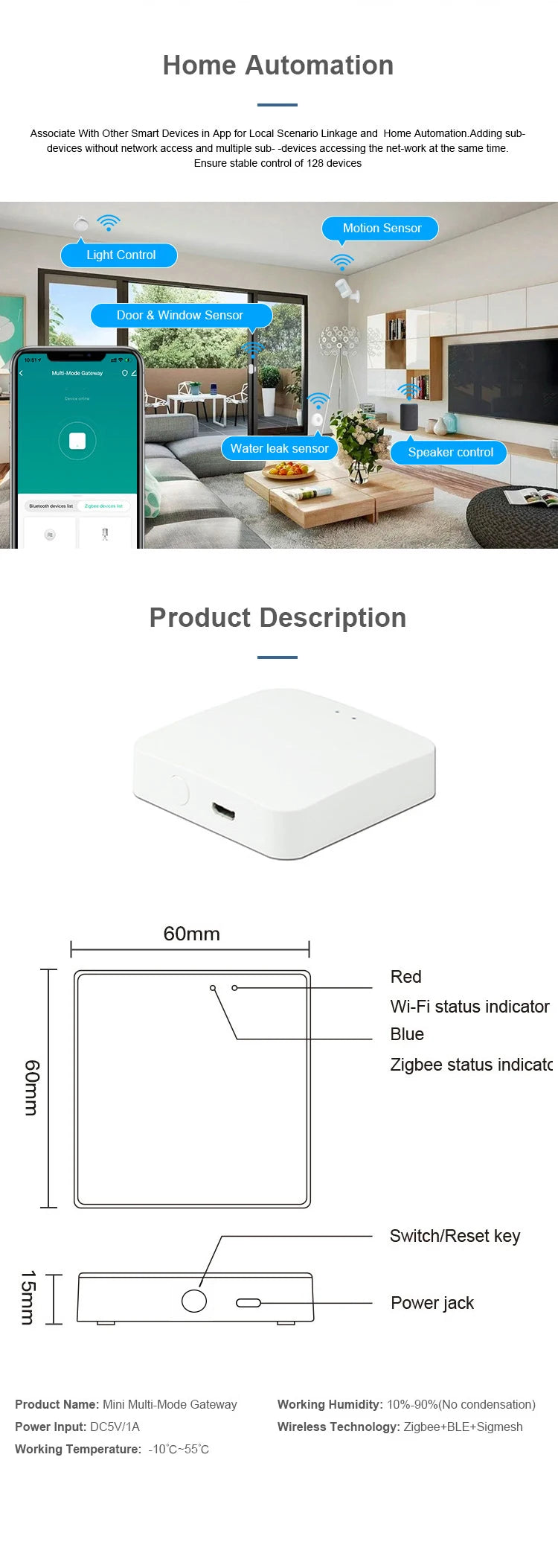 Tuya Multi-mode Gateway - Bluetooth & ZigBee Hub for Smart Home Automation