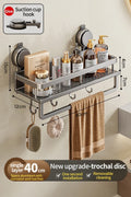 Wall Mounted No-Drill Bathroom Storage & Towel Rack | Versatile Organizer