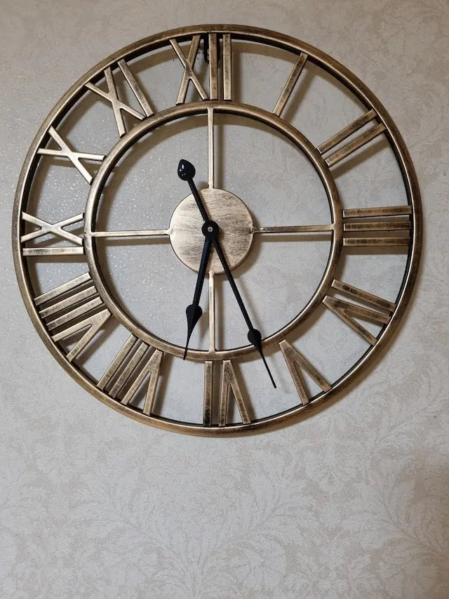 Large 60CM Nordic Retro Metal 3D Silent Wall Clock | Home Decor