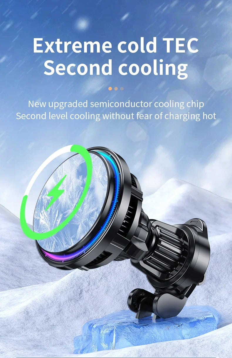 VIKEFON Ice Cooling Magnetic Wireless Car Charger - Fast Charging Mount