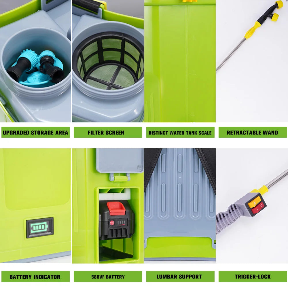 ONEGREEN 20L Rechargeable Electric Garden Sprayer for Makita 18V Battery - High Capacity Lawn Irrigation