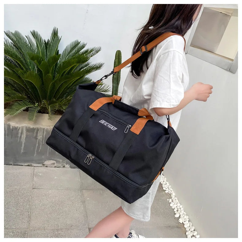 Men's Large Capacity Waterproof Gym Bag - Travel Sports Duffle & Crossbody