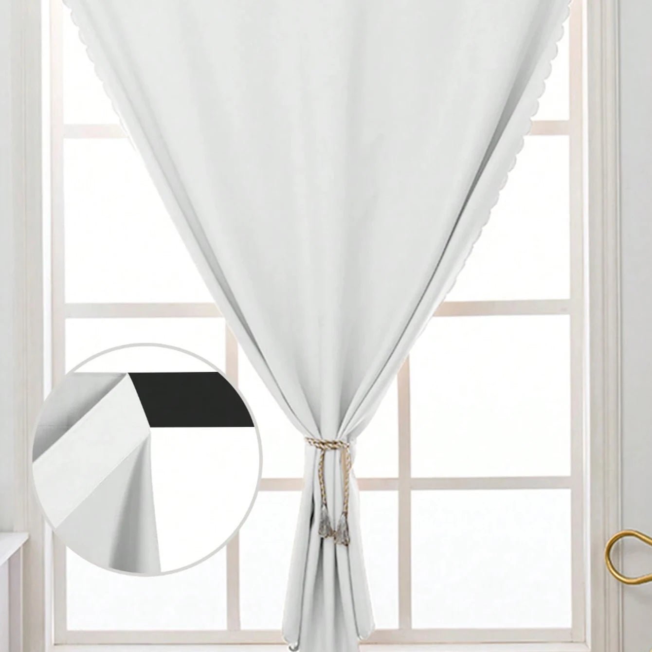 No-Drill Self-Adhesive 100% Blackout Curtains - White INS Style Cozy Decor