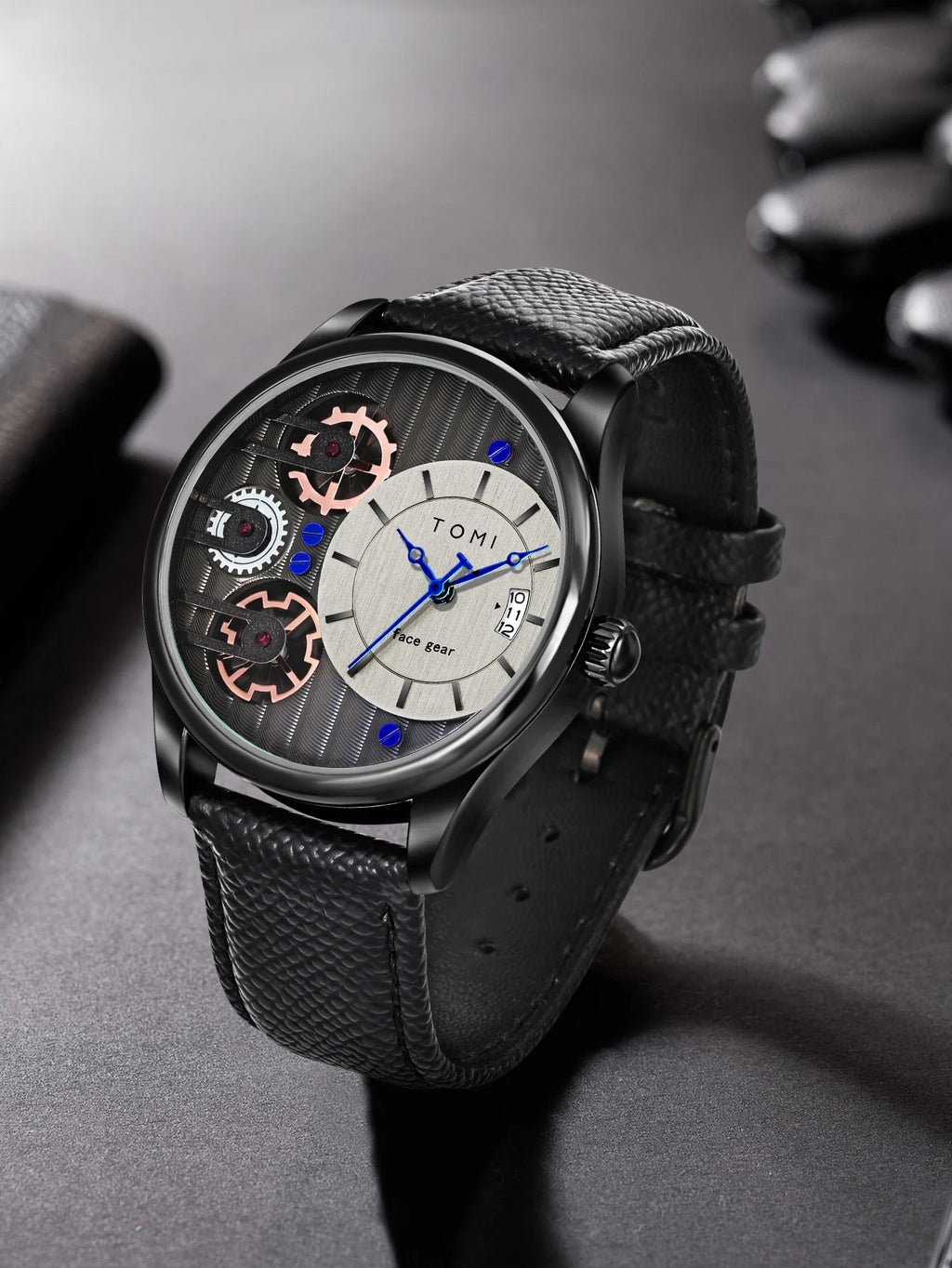 TOMI Men's Luxury Quartz Watch Gift Set - Detachable Strap
