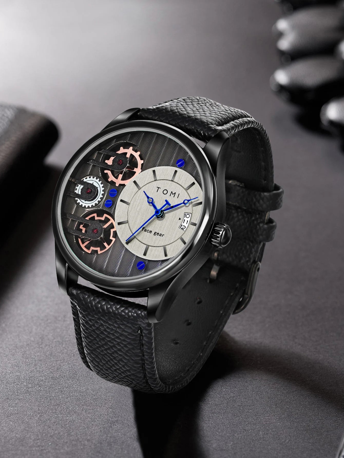 TOMI Men's Luxury Quartz Watch Gift Set - Detachable Strap