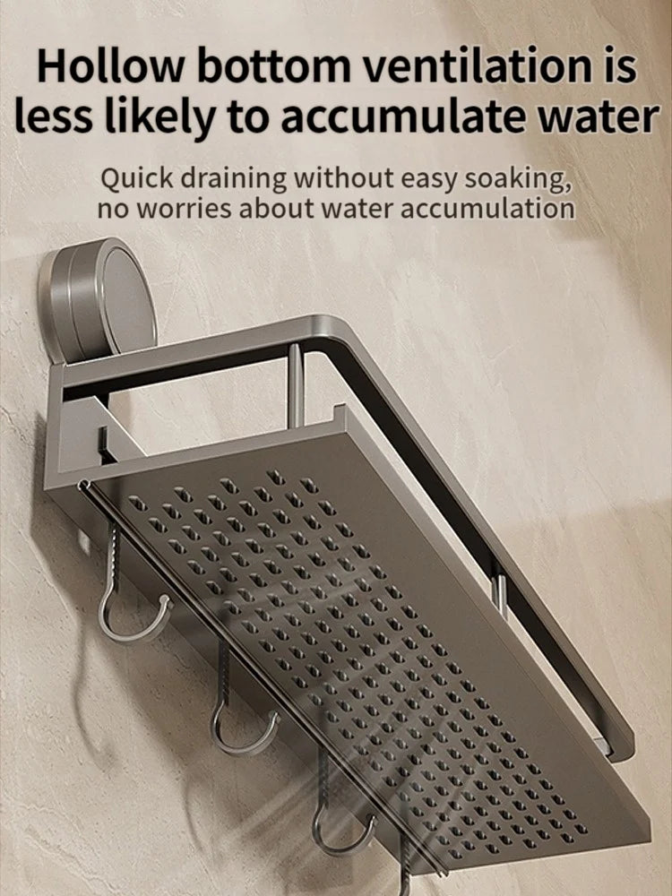 Wall Mounted No-Drill Bathroom Storage & Towel Rack | Versatile Organizer