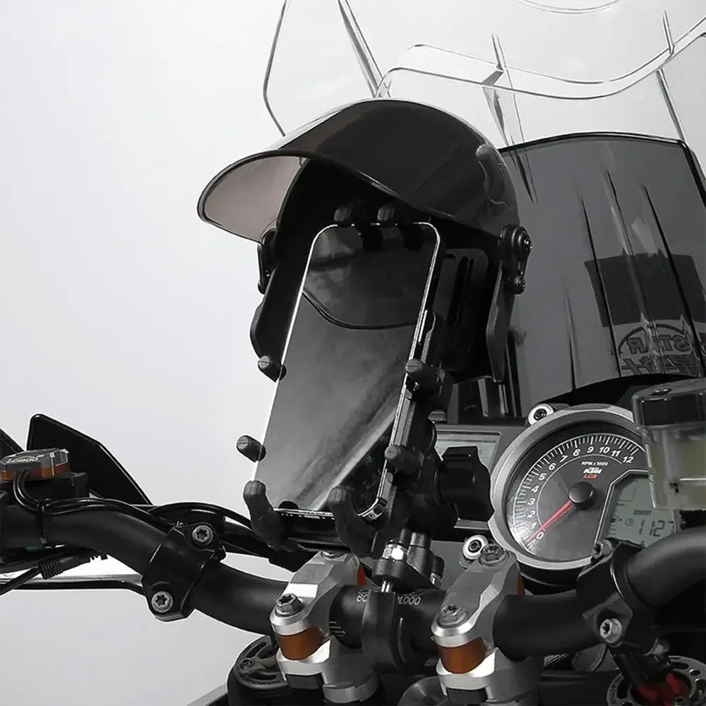 Motorcycle Phone Mount - Waterproof with Sunshade & Rain Protection