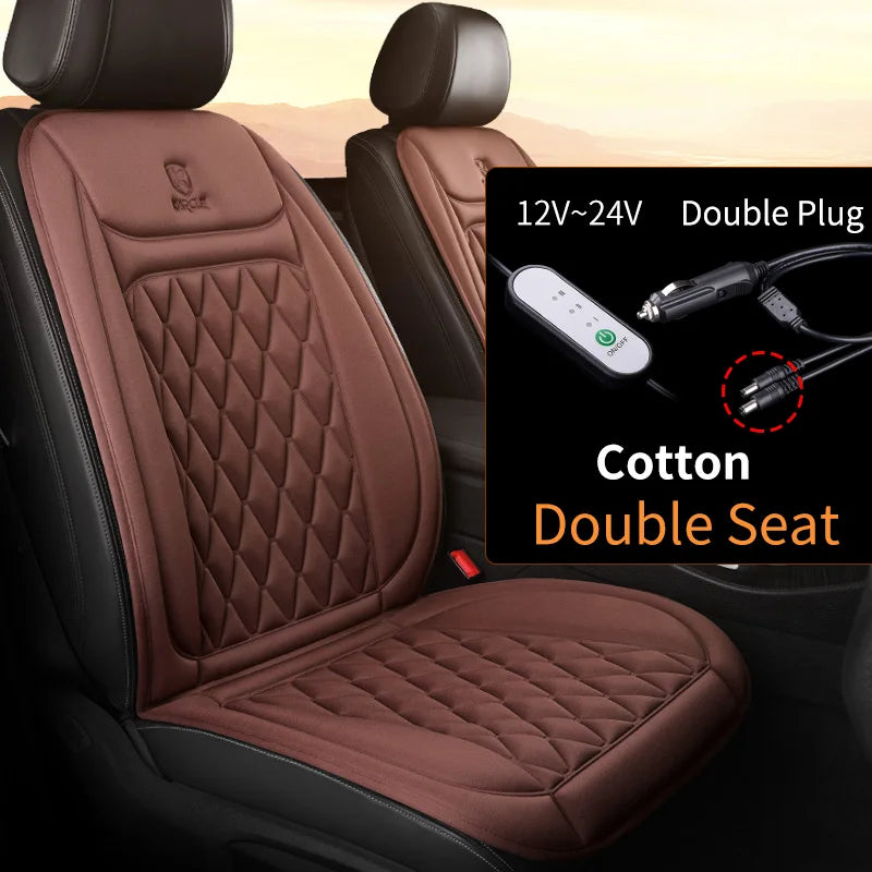Heated Car Seat Cover | Quick Heat Seat Protector 12-24V