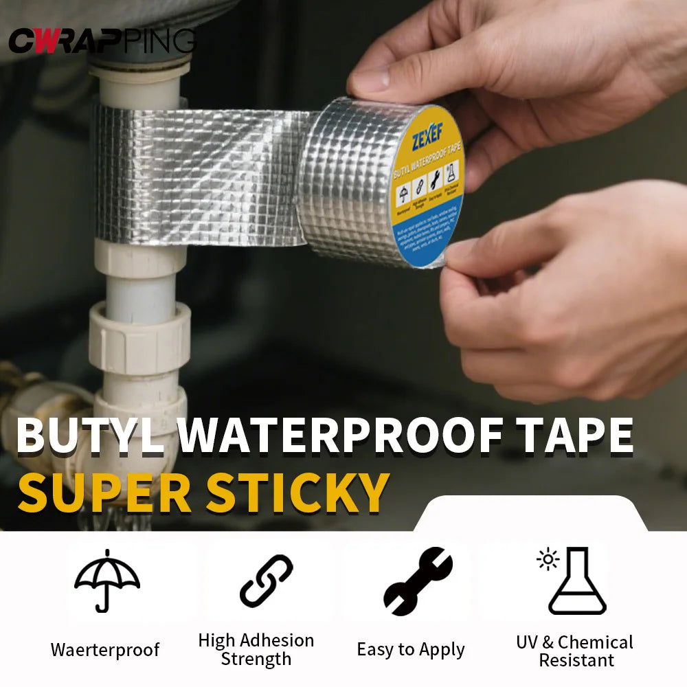 Waterproof Aluminum Butyl Tape - High Temp Roof & Wall Repair Sealant
