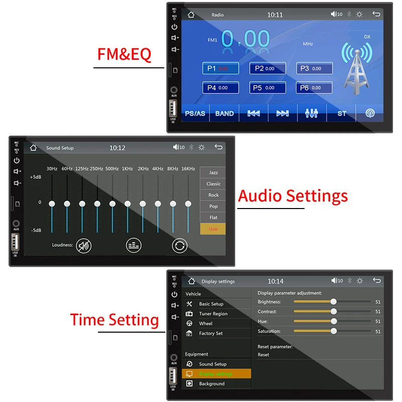 Hippcron 7" 1 Din Car Radio - CarPlay Android Auto Multimedia Player