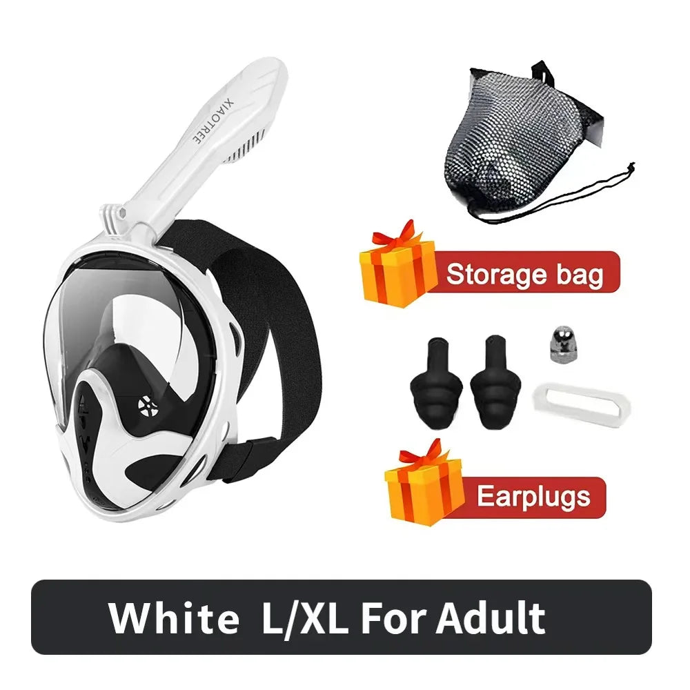 Vabena Full Face Diving Mask - Anti-Fog Snorkel Gear for Adults & Kids