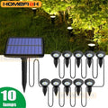 10-in-1 RGB Solar Garden Spotlights - IP65 Waterproof Outdoor Lights
