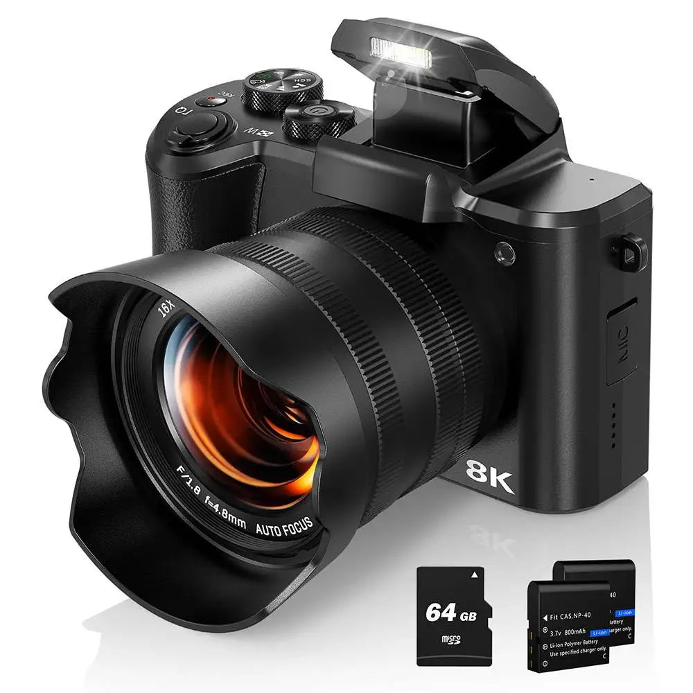 Vabena 8K 88MP Dual-Lens Vlogging Camera with Wi-Fi