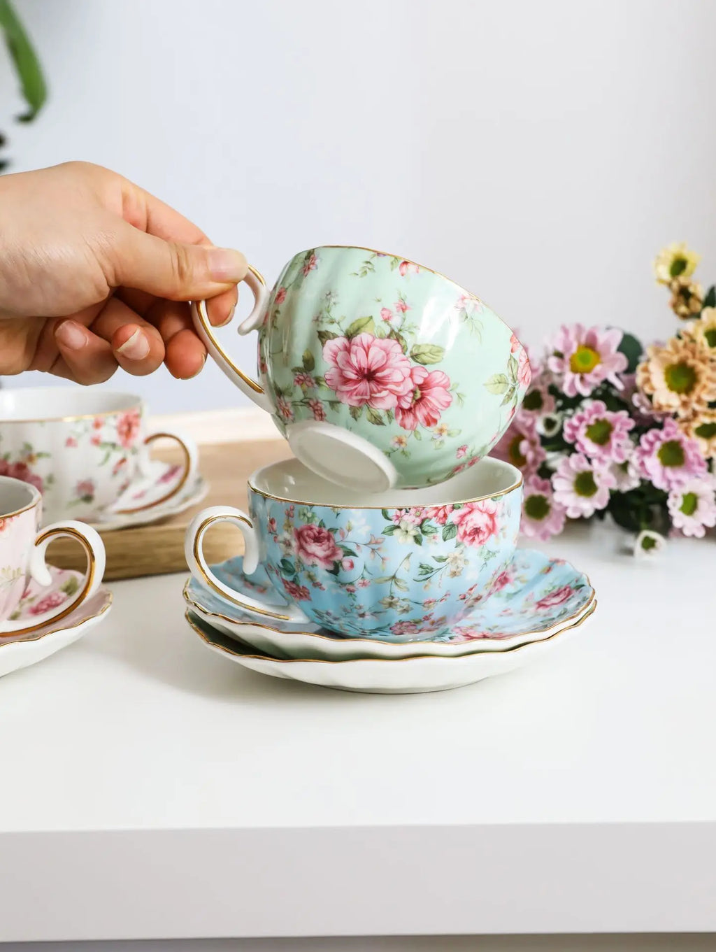 Vabena Luxury Bone China Coffee & Tea Set - Elegant Serveware