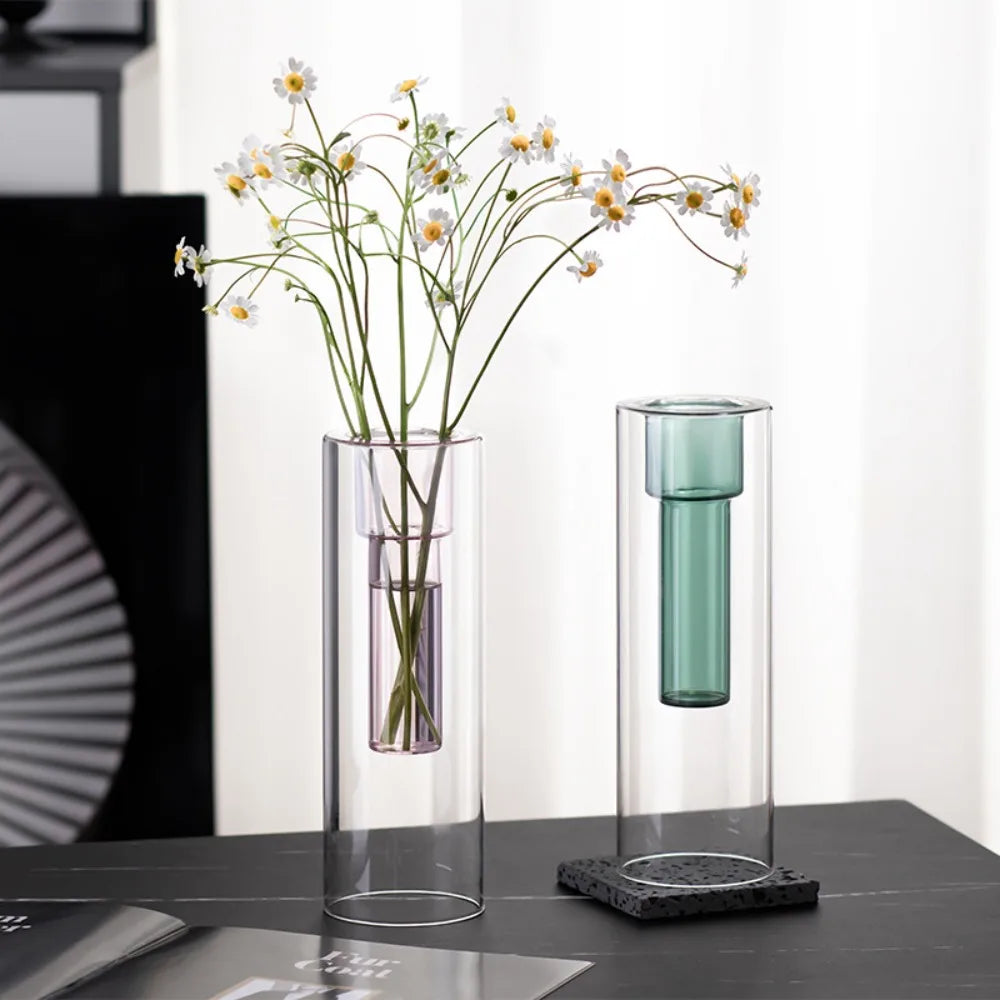 Elegant Glass Hydroponic Vase - Modern Home Decor for Plants