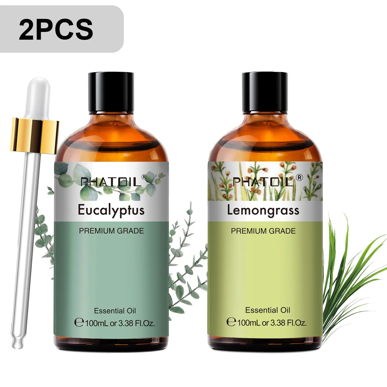 PHATOIL Premium Essential Oil Blend - Sandalwood, Lavender, Eucalyptus, Peppermint