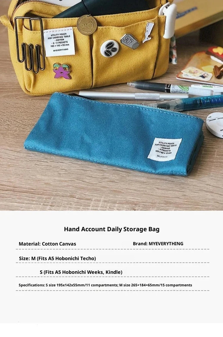 Large Capacity Canvas Pencil Case - Multi-Layer Storage for High School Students