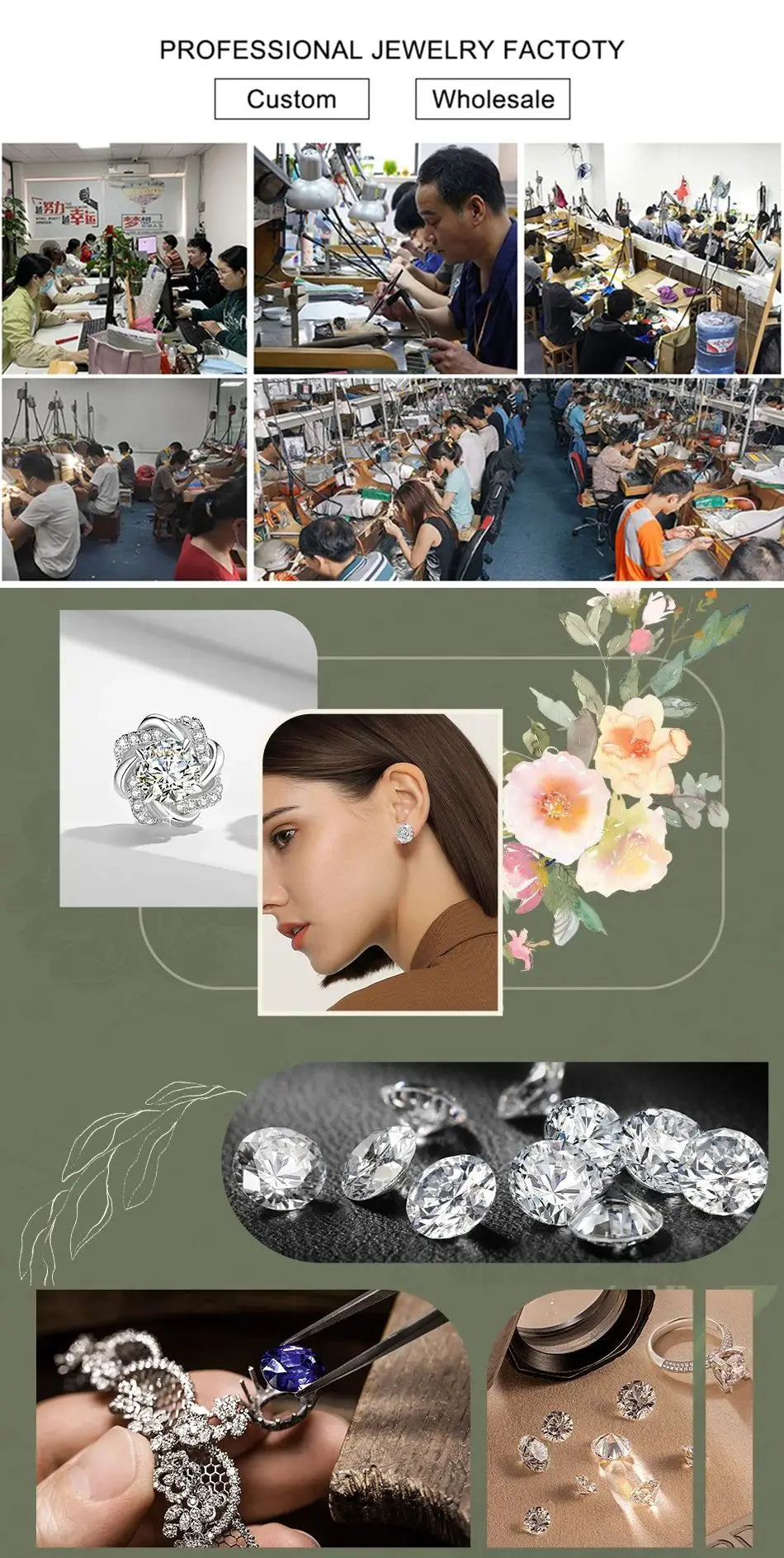 14K Gold Moissanite Engagement Ring for Women | Wedding Band