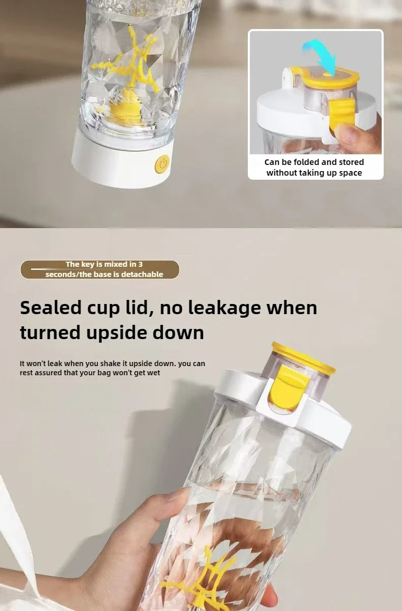 650ml Electric Protein Shaker Bottle - Automatic Mixer for Smooth Drinks