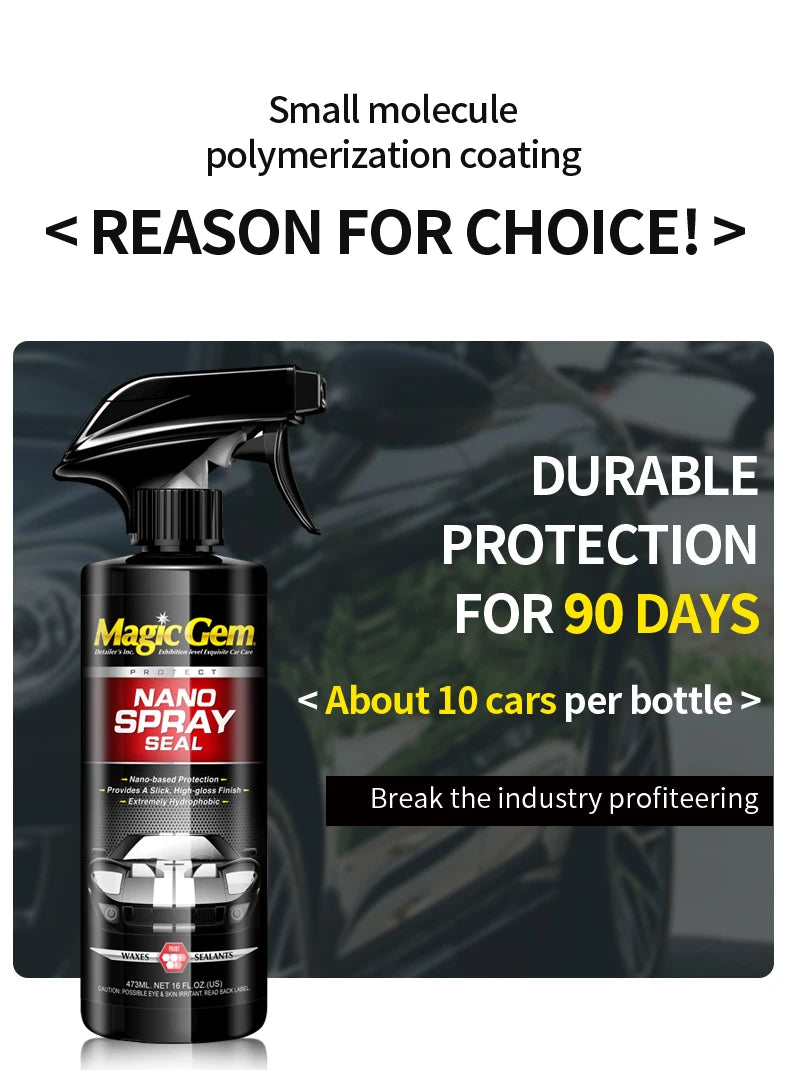 Magic Gem Car Ceramic Nano Coating - Hydrophobic Paint Protection & Polish