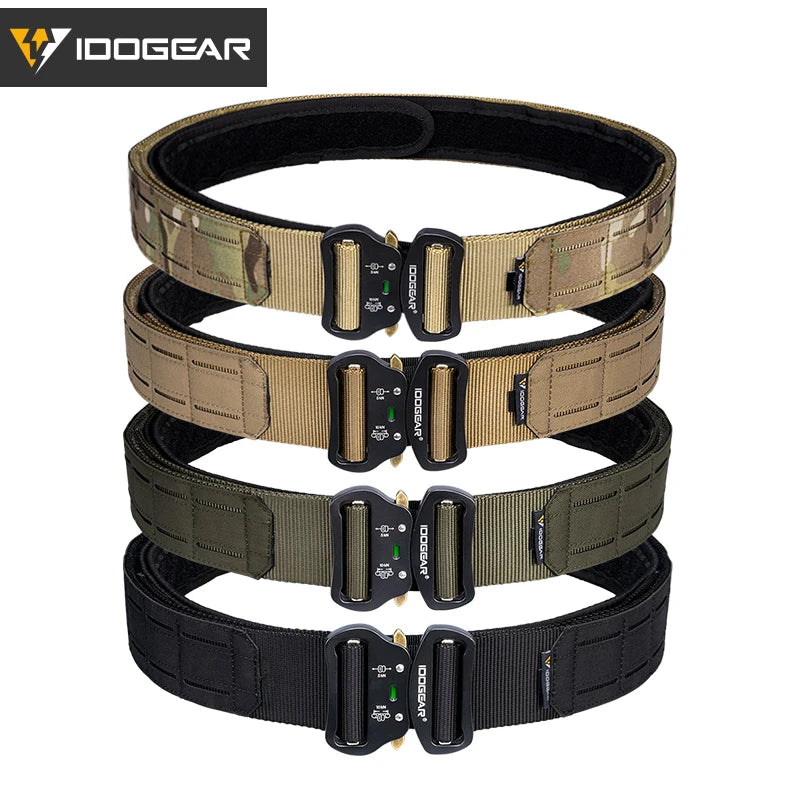 IDOGEAR 2-Inch Tactical Belt with Quick Release Buckle & MOLLE Laser Cut