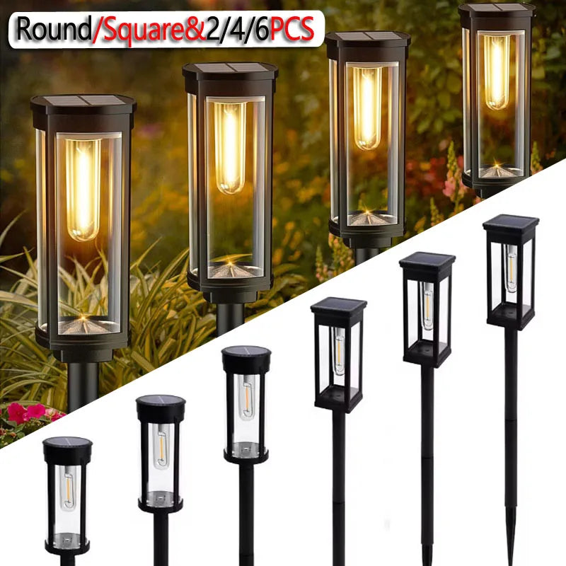 Retro Solar Pathway Lights | Warm Garden LED Decor