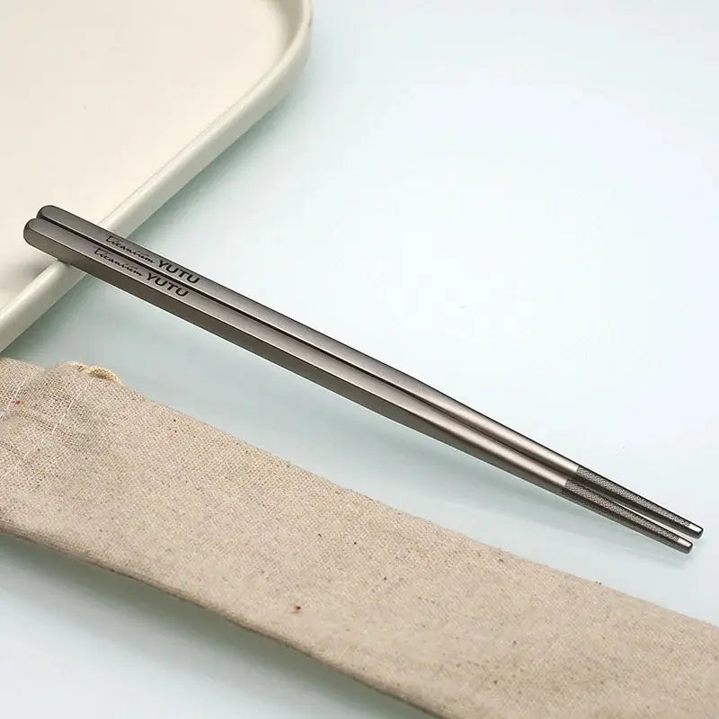 Premium Titanium Portable Cutlery Set - Lightweight Travel Tableware