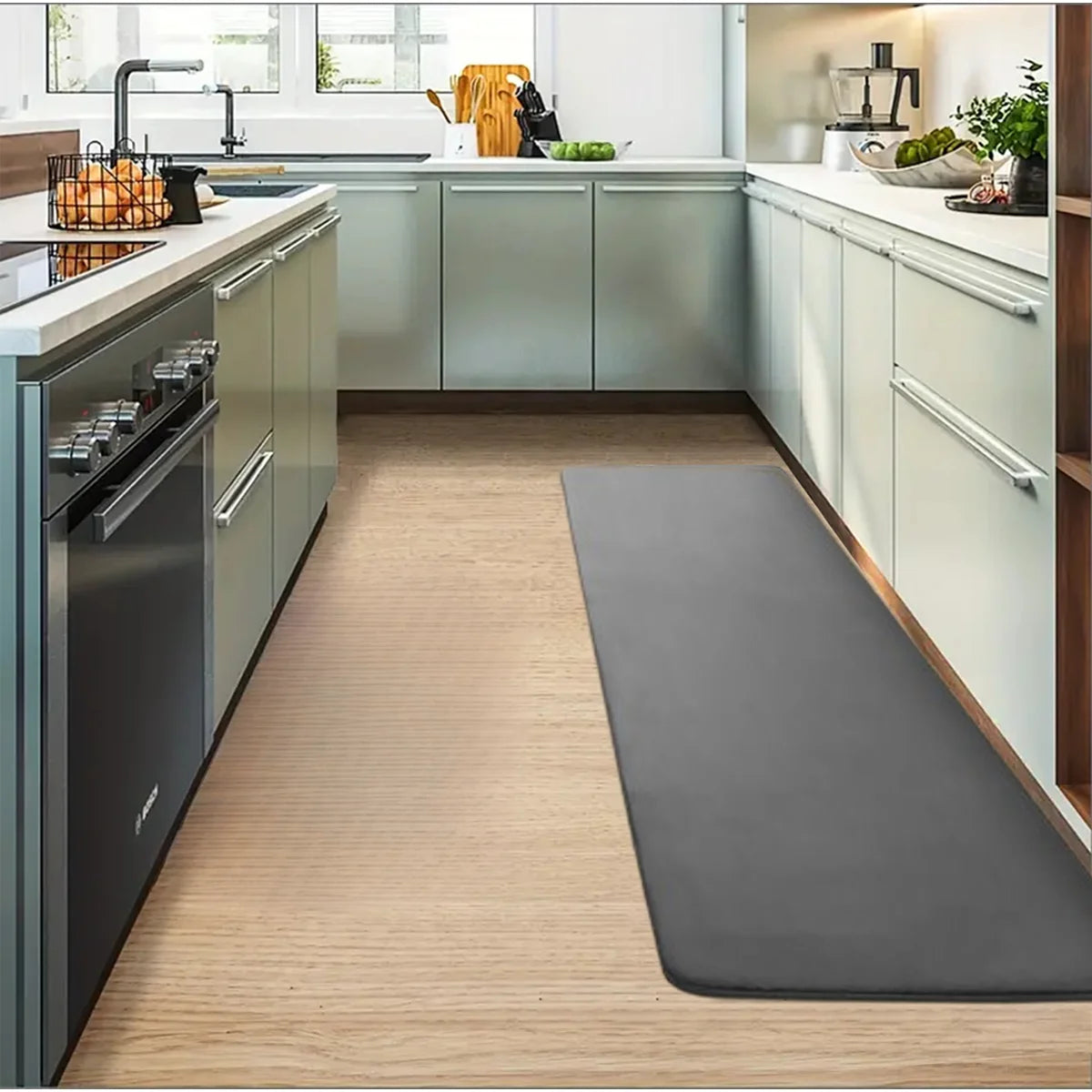 Thickened Flannel Kitchen & Entrance Floor Mats - Absorbent, Non-Slip, Dirt-Resistant