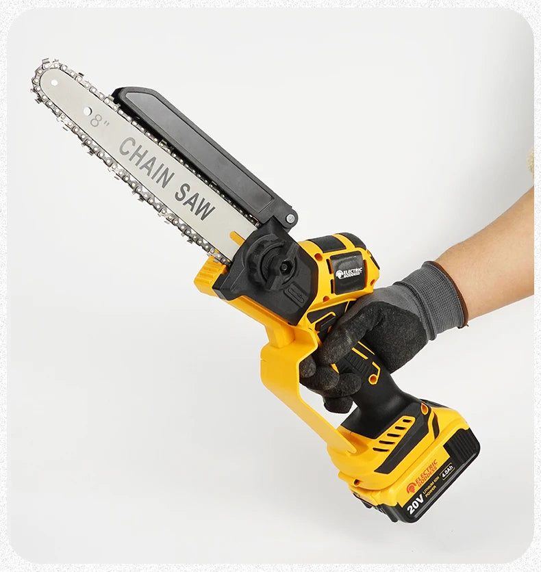 8-Inch 1380W Brushless Electric Chainsaw - Professional Pruning Saw for Dewalt 20V