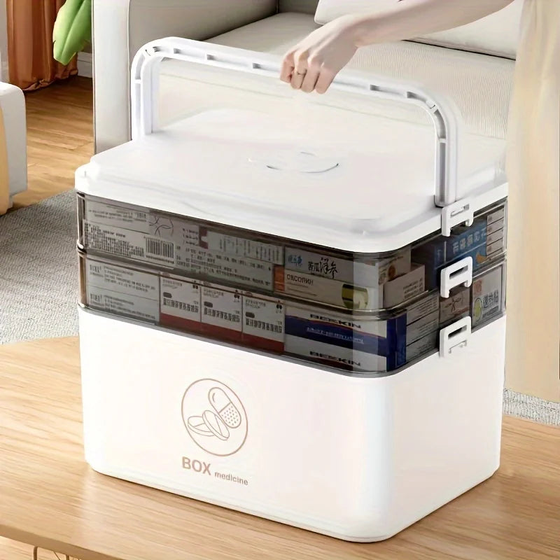 Compact 3-Tier Medicine Cabinet | Family Emergency Storage | Leak-Resistant Organizer