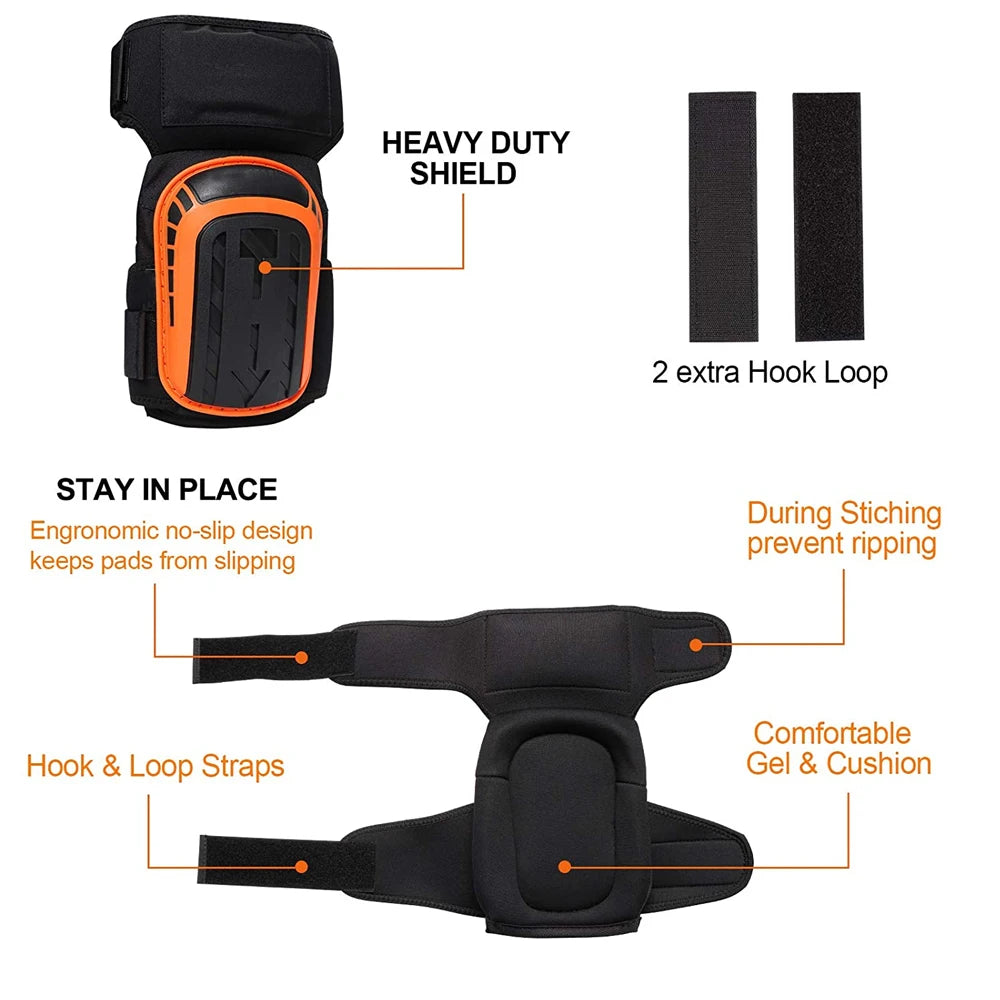 Professional Heavy Duty Gel Knee Pads for Work & Gardening Comfort
