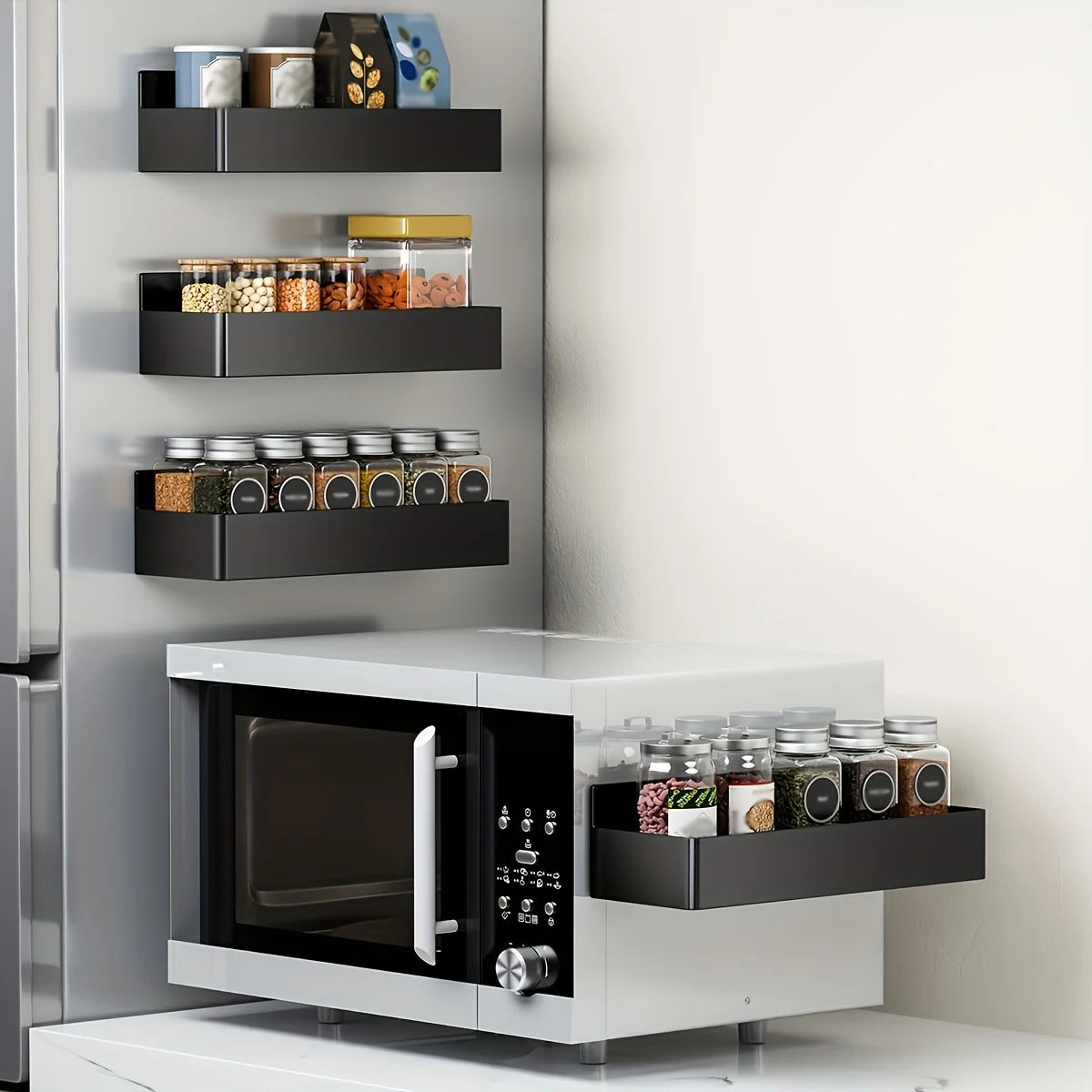 Magnetic Storage Rack - No-Drill Wall Shelf for Kitchen & Bath