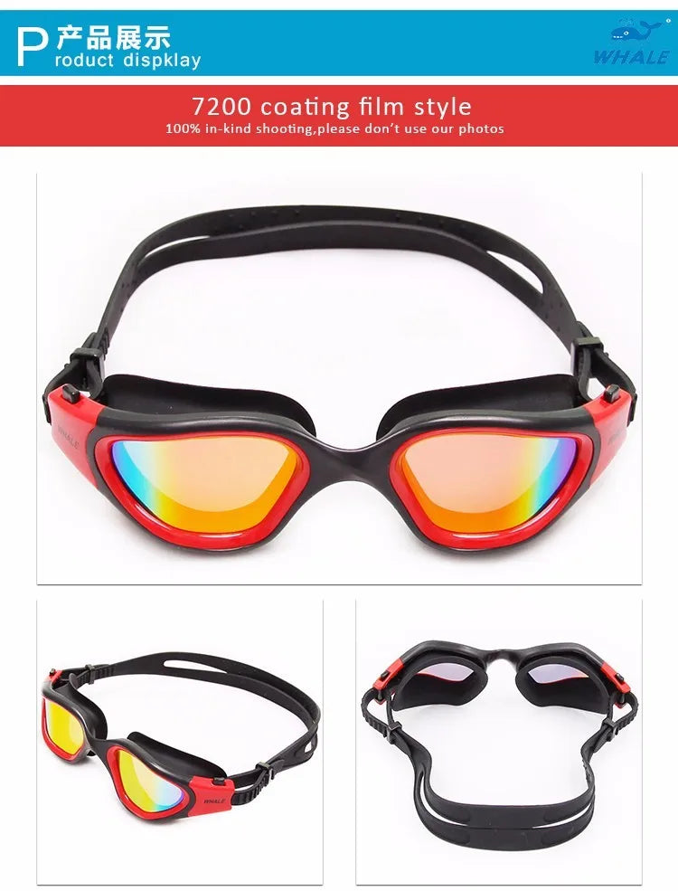 Professional Anti-Fog UV Swimming Goggles for Adults - Waterproof Silicone